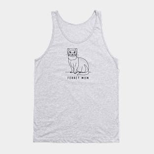 Ferret Mom Line Art Tank Top